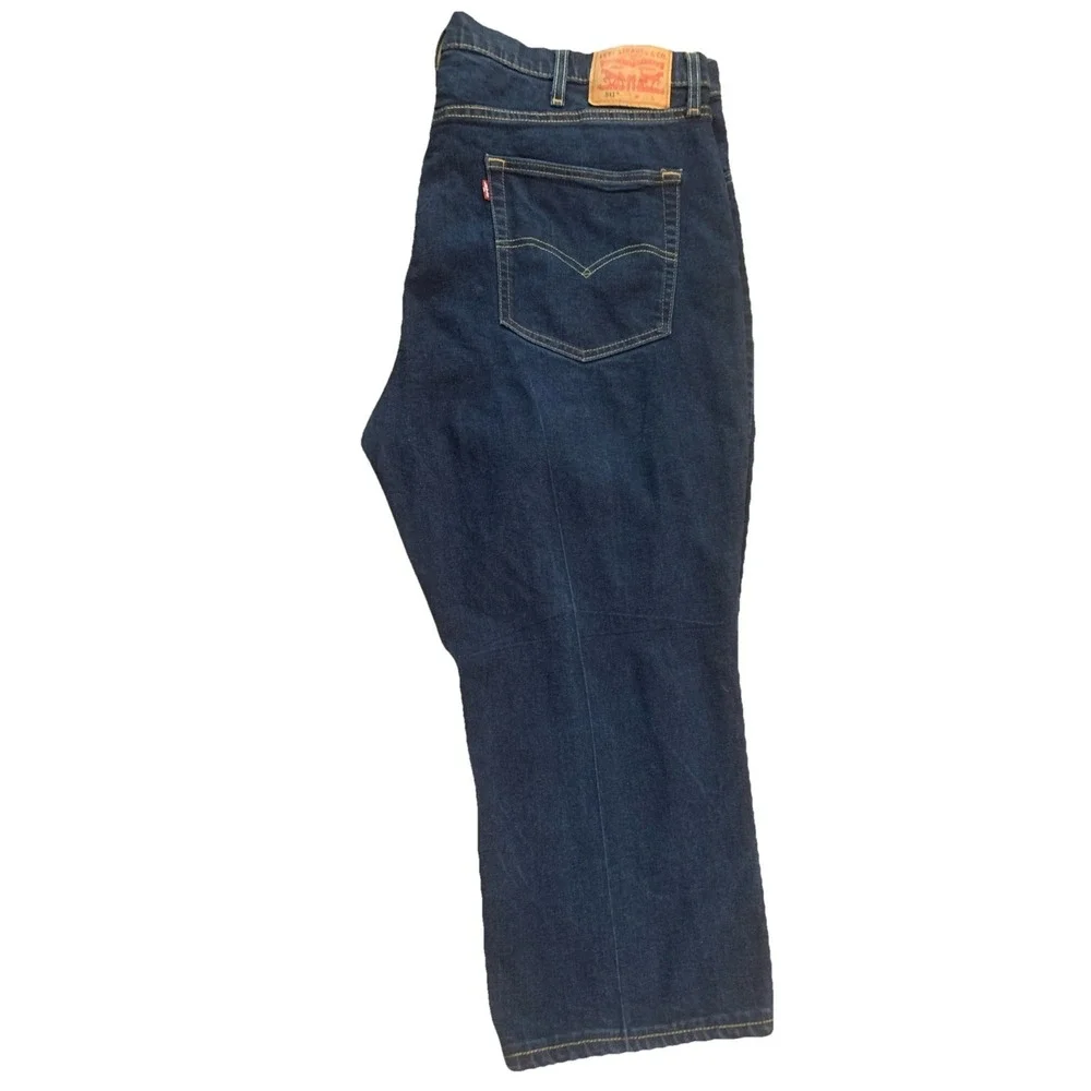 Levis 511 Jeans Mens 44x22 Blue Dark Wash Zipper‎ Fly Straight Leg Denim Casual